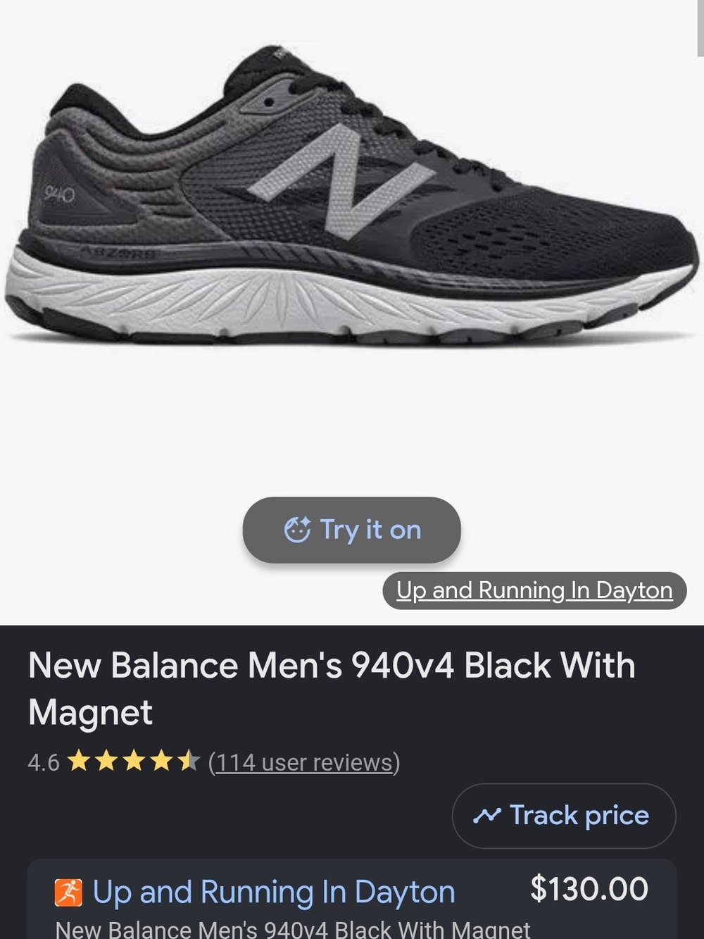 New Balance 940v4 Men's Running Shoe - Black & Gray
